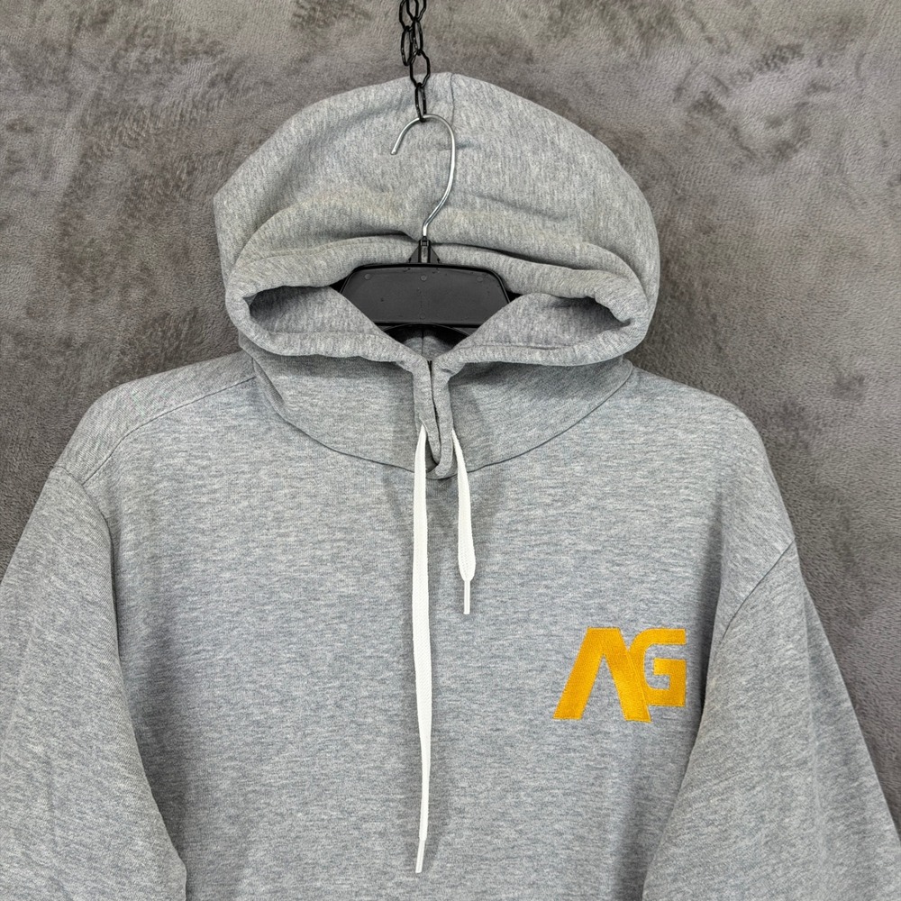 Analog AG Crux Hoodie Mens Medium Gray Yellow Logo Fleece Pullover 172361 - Picture 2 of 14